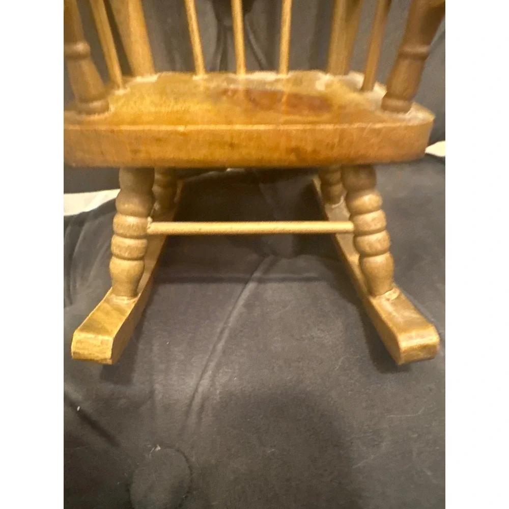 VTG Miniature Wooden Rocking Chair 7 1/2